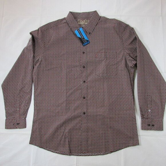 Cinch Men's XXL Long Sleeve Modern Fit Printed Button Down Shirt - Brown - Picture 2 of 6